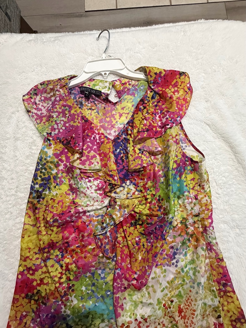 Lafayette 148 New York Multicolor Floral Dot Blouse